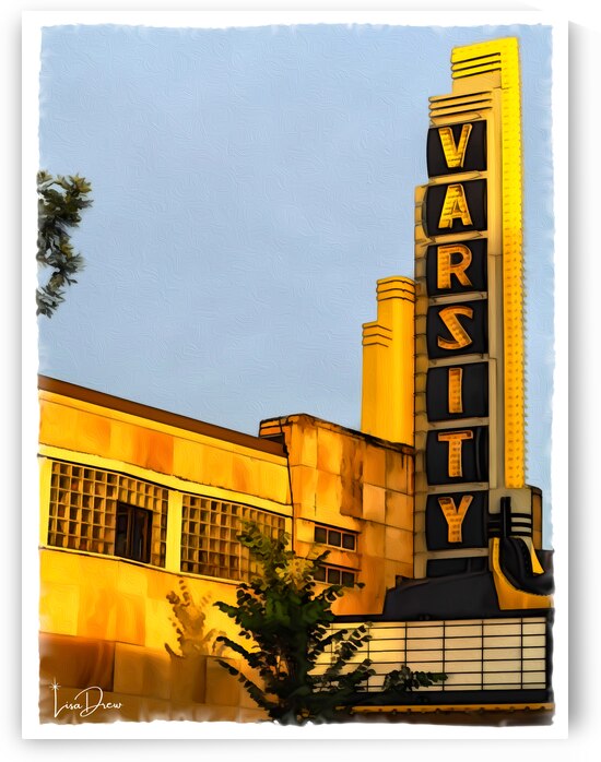Varsity Theater: Digital Art Painting by Lisa Drew