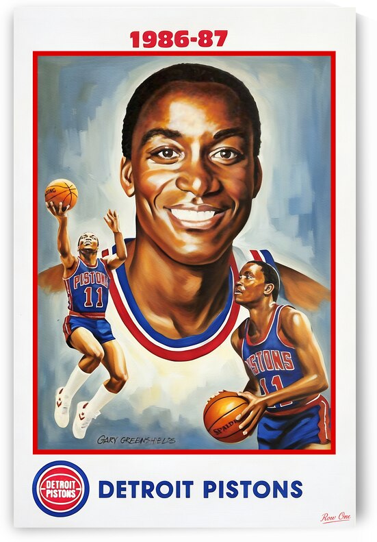 1986 Isiah Thomas Detroit Pistons Art by Row One Brand