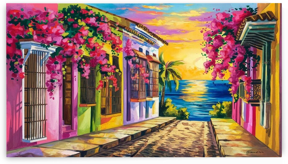 Golden Horizon: Vibrant Coastal Sunset  by Mohammed adam