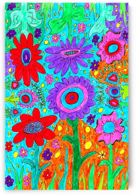 Abstract Flowers on a Coloured Background by Catriona Roberts Nature Photography and Designs