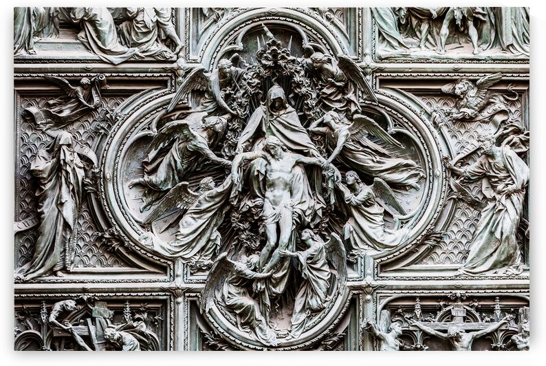Italy Milan. Detail of the Cathedral door   the Duomo   with an by Paolo Modena
