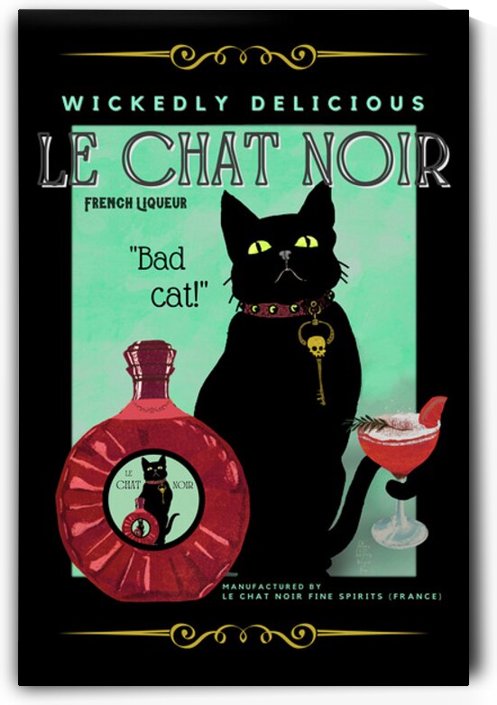 Le Chat Noir French Liqueur Vintage Print by Tricky Rabbit Art