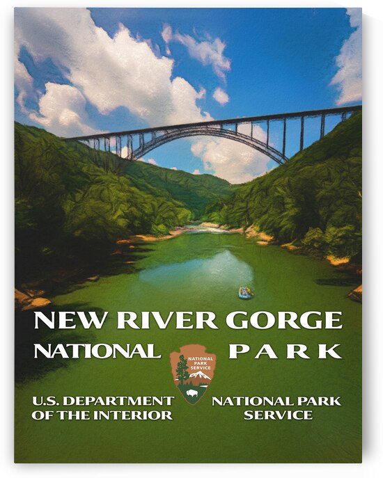 NPS type poster for the New River Gorge National Park by Steve Heap