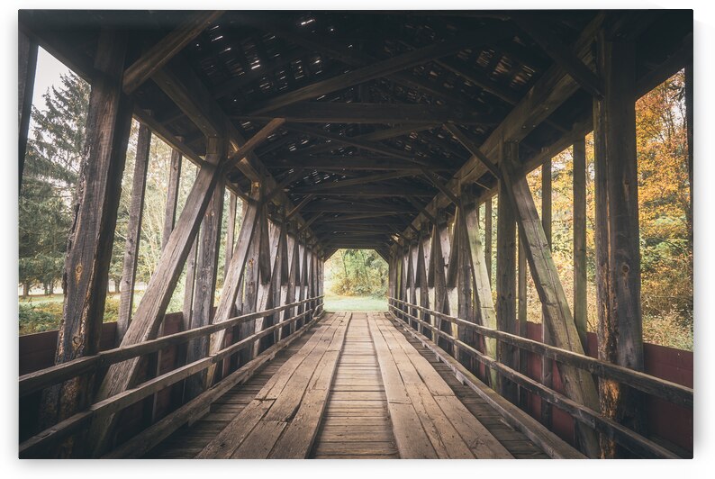 Harrity Covered Bridge Interior Beltzville State Park by Jason Fink