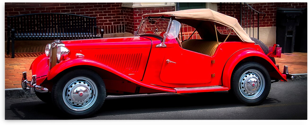 1950s Red British Roadster Convertible Classic Car Elegance by Shelia Hunt Photography
