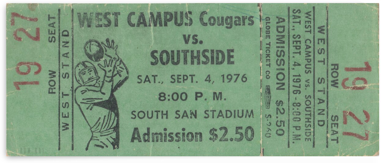 1976 West Campus Cougars vs. Southside Cardinals by Row One Brand