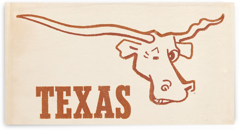 1967 Texas Longhorns Art by Row One Brand