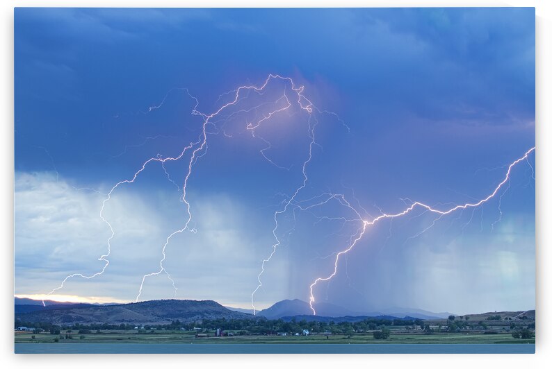 Rocky Mountain Foothills Lightning Strikes by Bo Insogna