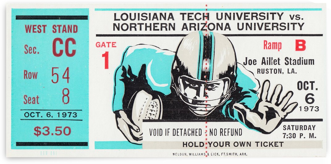 1973 Louisiana Tech vs. Northern Arizona by Row One Brand