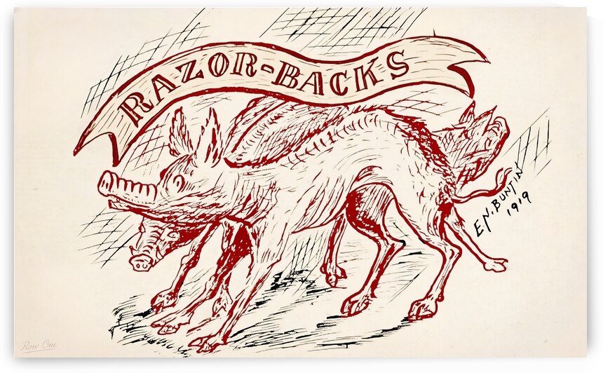 1919 Arkansas Razorbacks Art by E.N. Buntin by Row One Brand