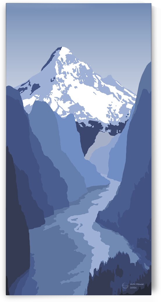 Mount Hood Above a Hazy Blue Gorge 1 by ArcheanArt