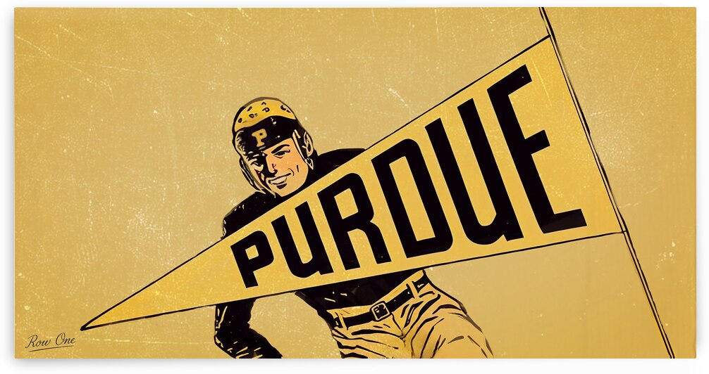 1940s purdue football player art by Row One Brand