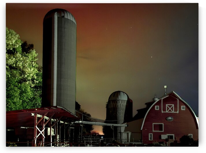 Farm Shadows and Northern Lights by Lisa Drew