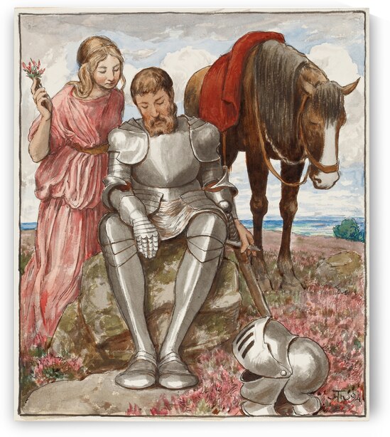 Erika and Seated Knight [1894] by Hans Thoma [1839–1924] by MyCozyFineArt