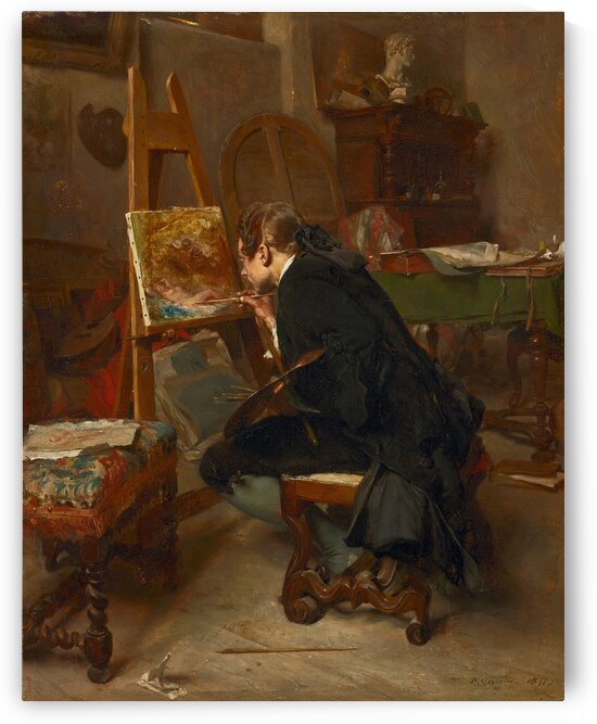A Painter [1855] by Ernest Meissonier [1815–1891] by MyCozyFineArt