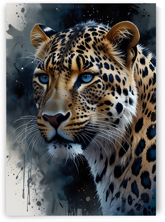 Blue-Eyed Leopard Portrait by Fab Haven