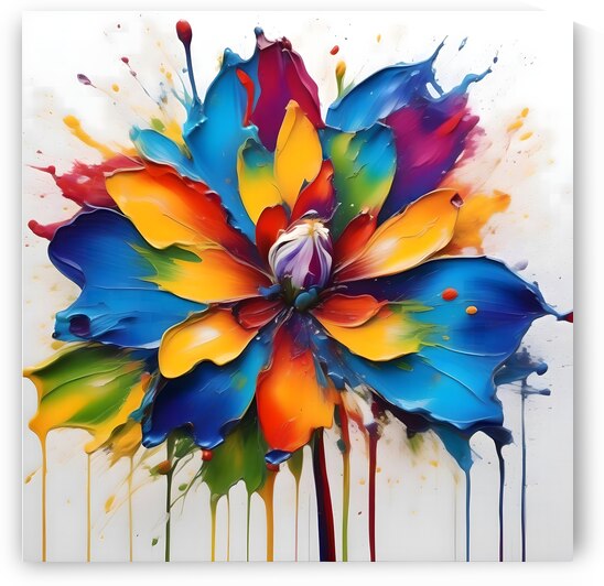 Abstract Color Splash Flower by Fab Haven