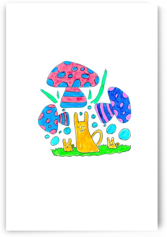 Abstract Whimsical Mushroom Dreams  by Catriona Roberts Nature Photography and Designs