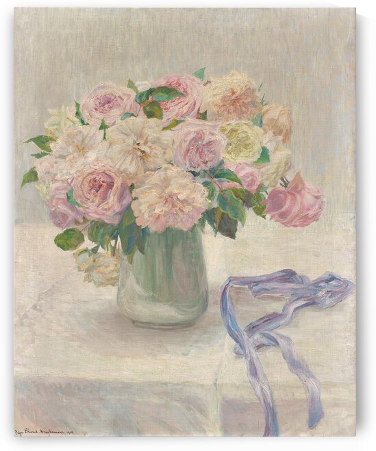 Blasse Rosen [1910] by Marie Olga Brand–Krieghammer [1871–1930] by MyCozyFineArt