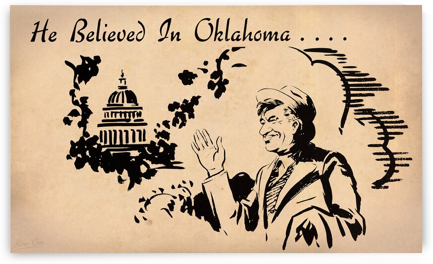1940s Will Rogers Oklahoma Art by Row One Brand