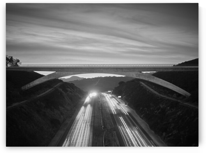 Lilac Bridge Sunrise Black & White Close Up by Ryan Cameron