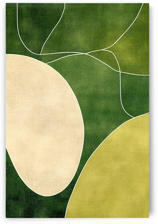 Abstract Shapes in Warm Neutrals Olive and Beige by Travelling Light