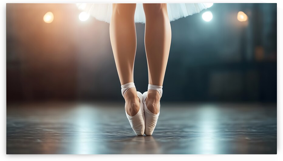 A talented ballerina stands elegantly on her pointe shoes showc by Ali Jaber