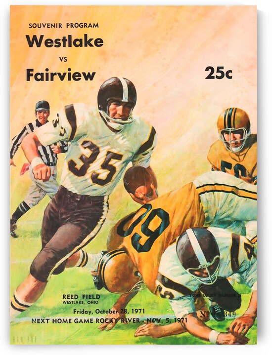 1971 Westlake vs. Fairview High School Football Art by Row One Brand