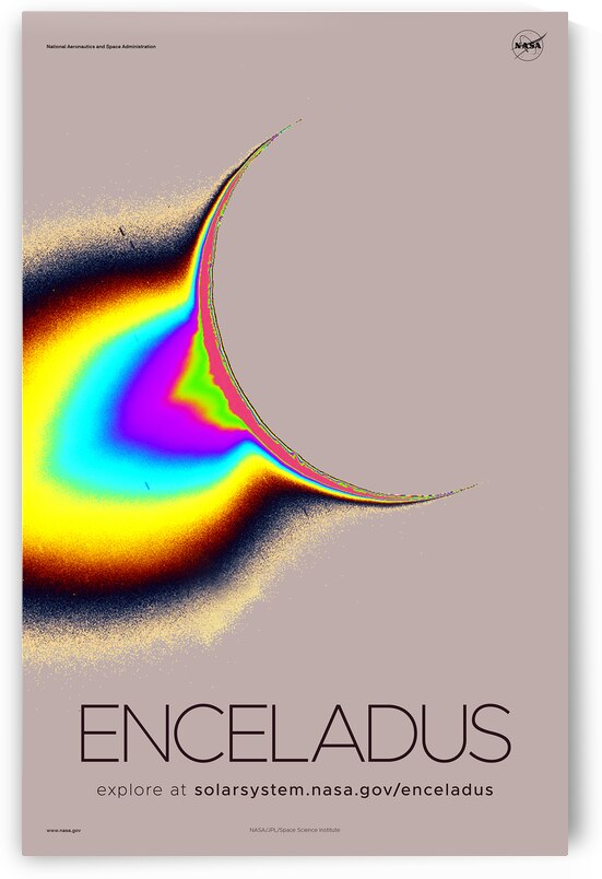 NASA Explore Posters - Enceladus B by AA Images