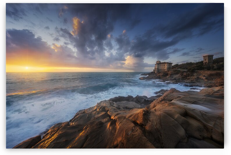 Boccale castle and rough sea. Tuscany by Stefano Orazzini
