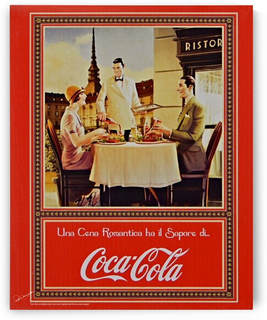 Vintage Italian Coca Cola Poster by Shadow and Form