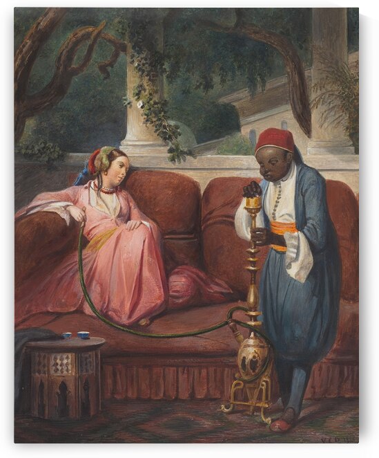 Oriental Woman With A Waterpipe [probably 1845] by Master VCD by MyCozyFineArt