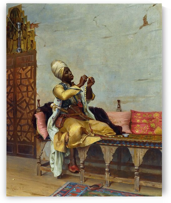 Stringing Pearls [1882] by Theodoros Ralli [1852–1909] by MyCozyFineArt