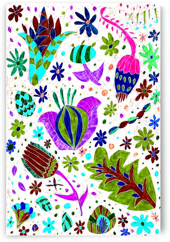 Abstract Vibrant Whimsical Flowers by Catriona Roberts Nature Photography and Designs