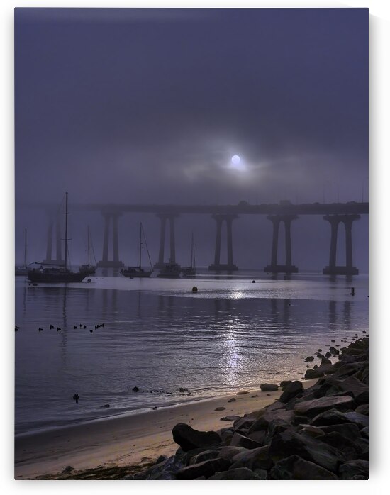 Coronado Bay Bridge Moonlight Sun by Ryan Cameron