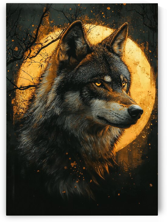 Mystic Wolf Under the Moon by Anne Laure GOUPIL