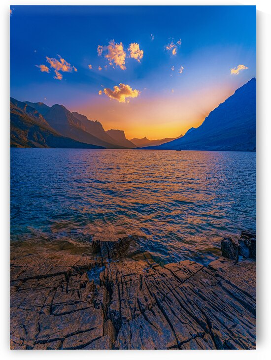 Sun set at St Mary Lake by Geoffrey Prior