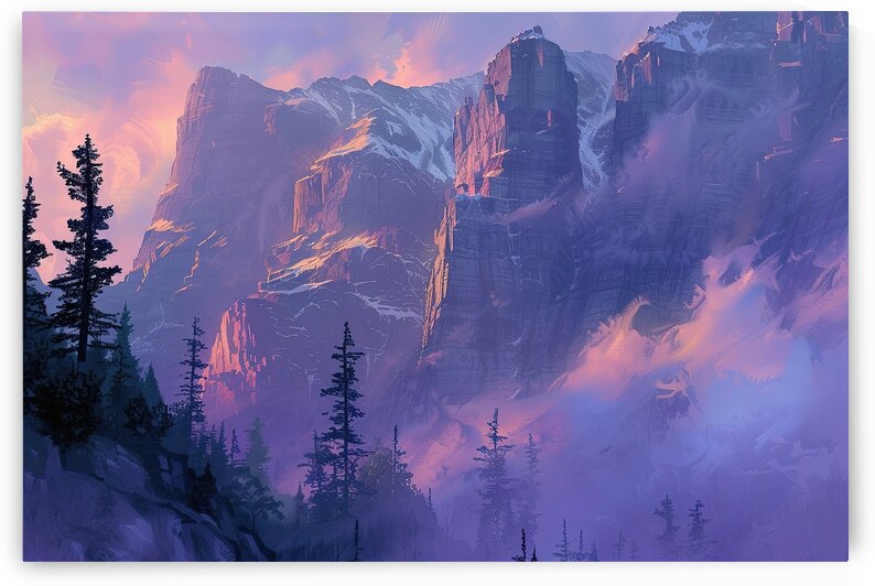 Alpine Glow Upon Peaks J9H3N2 48 by Abstract Rebellion