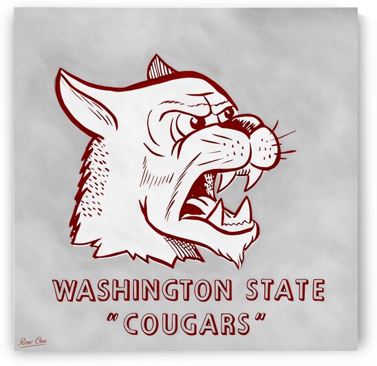 1950s Washington State Cougars Art by Row One Brand
