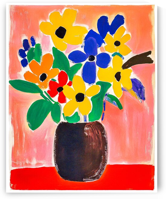 Abstract Vase of Bright Flowers by Travelling Light