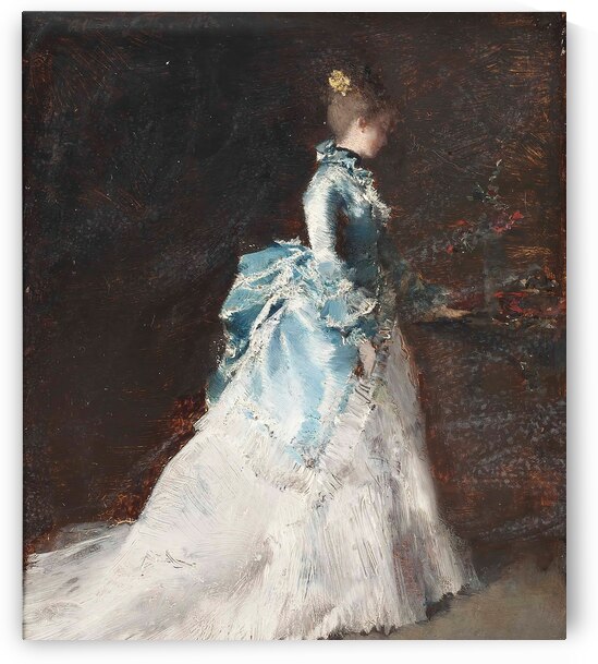 Flower arranging in an interior by Albert von Keller [1844–1920] by MyCozyFineArt