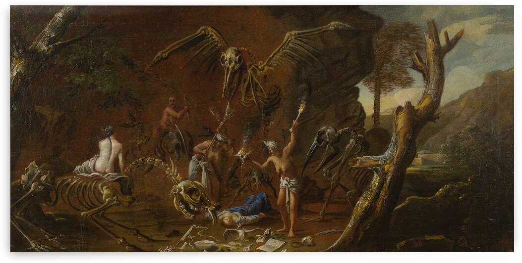 WITCHCRAFT SCENE by Follower of Salvator Rosa [1615–1673] by MyCozyFineArt