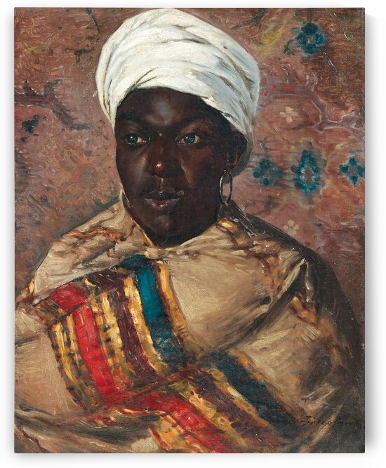 Portrait of a young Oriental woman by Cesare Biseo [1843–1909] by MyCozyFineArt