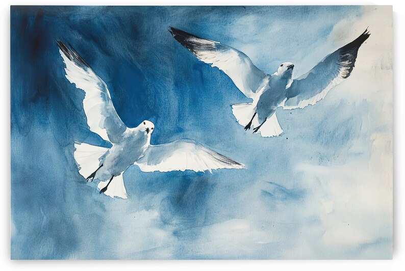 Azure Ascension Gulls J9P2H4 55 by Abstract Rebellion