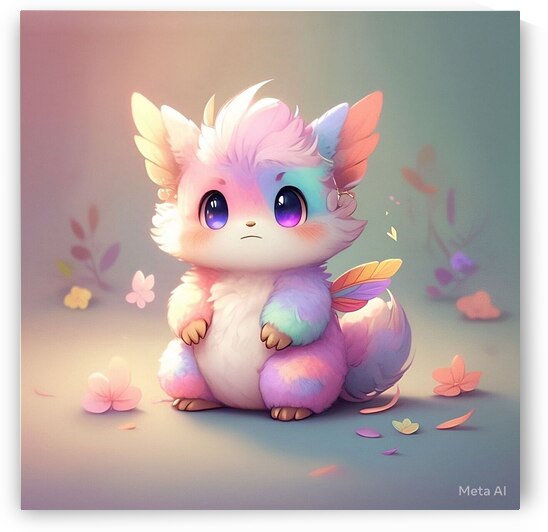 Playful Cartoon Bunny in a Floral Wonderland by Erin Adel