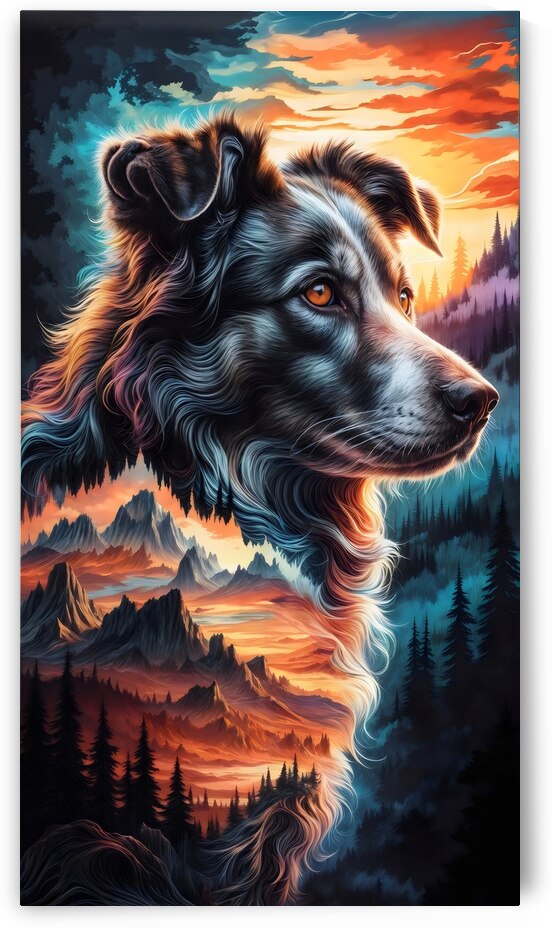 Majestic Sunset Dog in Nature Landscape by Abdu innovations