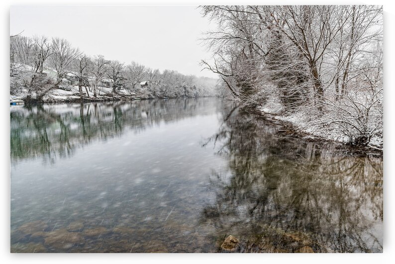 Snowing At The Finley River by Jennifer White