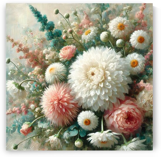 Original Oil Painting Abstract Green Flowers Pain by GloriaDesigner