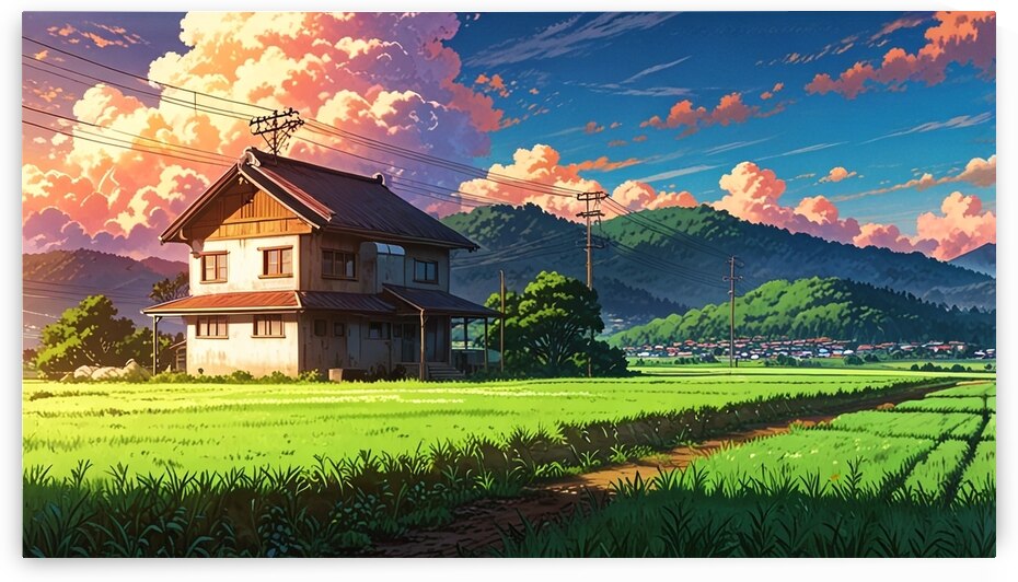 **Tranquil Sunset in the Japanese Countryside** by you world in your hands