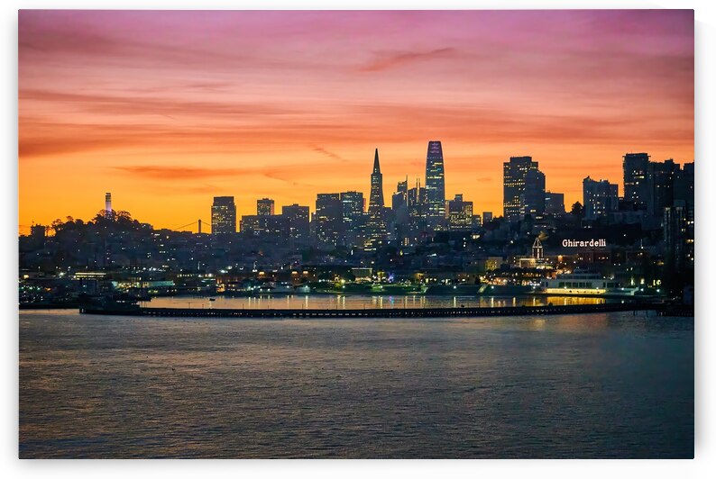 San Francisco Harbor Skyline Downtown Sunrise by Ryan Cameron